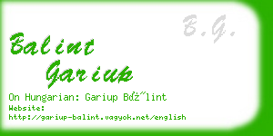 balint gariup business card